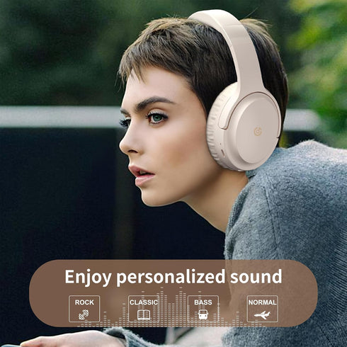 Headphones Wireless Bluetooth 120H Playtime, Over Ear Headphones with Microphone, Lightweight Foldable Wired Headphones with Headphones Case, HiFi...