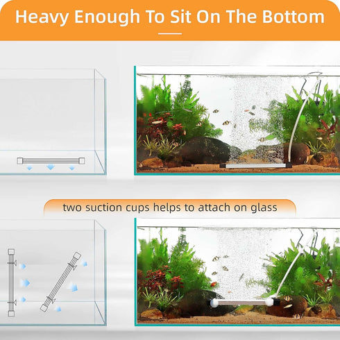 hygger Bubble Curtain Wall Aquarium Air Stone Kit, Fish Tank Air Bubbler Dissolved Oxygen Aerator Stone with Air Tubing Diffuser Bubbling Decorati...