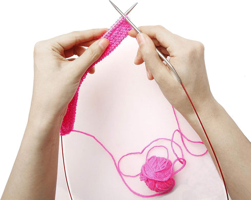 Circular Knitting Needles Set Round Needle Metal Magic Loop 40 Inch Size 15 11 9 7 4 1.5...