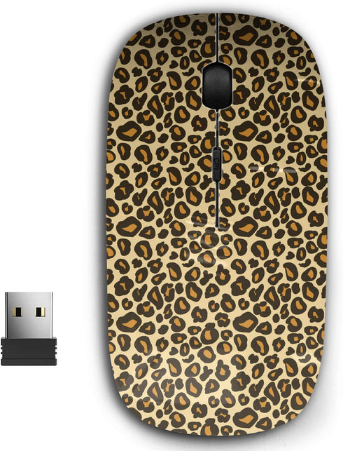 2.4G Ergonomic Portable USB Wireless Mouse for PC, Laptop, Computer, Notebook with Nano Receiver (Leopard Cheetah Skin)...