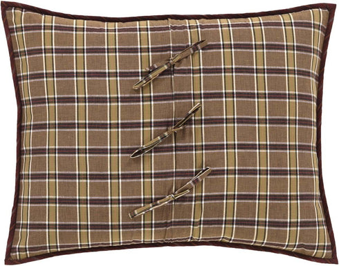 VHC Brands Wyatt Bedding Accessory, Standard Sham 21x27, Patchwork Tan...