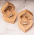 Strova Heart Shaped Wooden Ring Box for Wedding Rings – Set of 2 with Engraved Mr. & Mrs. Lettering – Ring Bearer Box for Display or Personal Orga...