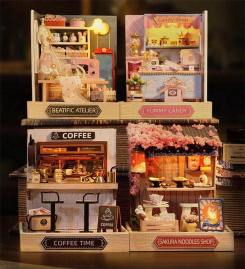 Flever Dollhouse Miniature DIY House Kit Creative Room with Furniture for Romantic Valentine's Gift (Coffee Time)...