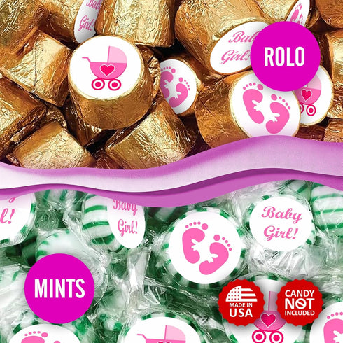 324 Pink Its a Girl Baby Shower Favors Stickers for Baby Shower Or Baby Sprinkle Party Decorations, Baby Shower Kisses Stickers, Baby Shower Pink ...