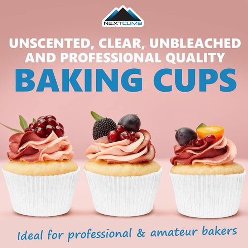 Muffin Liners for Baking - 50pcs White EXTRA LARGE SIZE Cupcake Liners Baking Supplies, Thick Jumbo Parchment Paper Sheets Cute Cups, Greaseproof ...