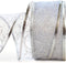 Wire Edged Ribbon Silver Sheer Organza Gift Wrap Ribbon 50 yards x 2.5 inch Wide Clearance Metallic Wired Trim & Glitter Decorative White 1 Roll L...