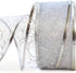 Wire Edged Ribbon Silver Sheer Organza Gift Wrap Ribbon 50 yards x 2.5 inch Wide Clearance Metallic Wired Trim & Glitter Decorative White 1 Roll L...
