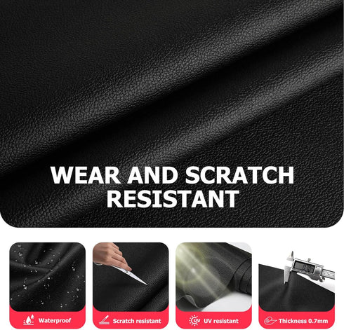 K-Musculo Vinyl Fabric, Marine Faux Leather Upholstery, for Upholstery Crafts, DIY Sewings, Sofa, Handbag, Earrings, Hair Bows Decorations (Black ...