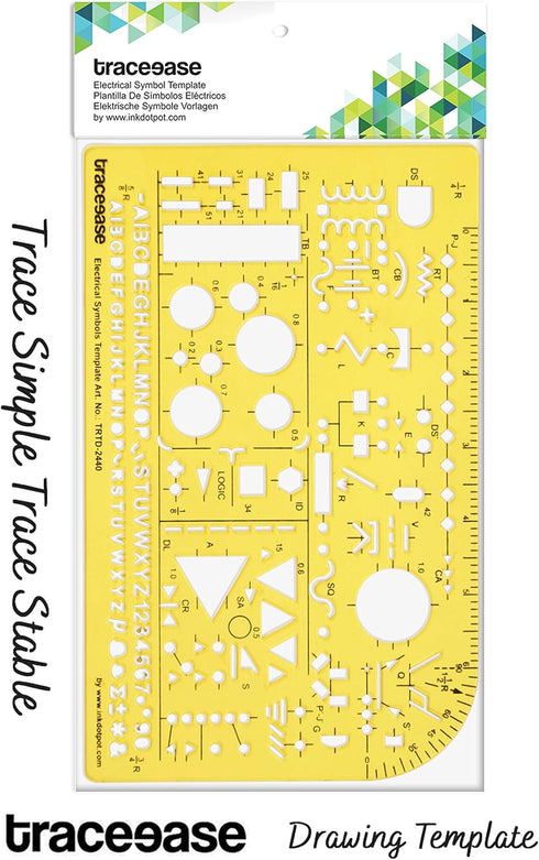 Traceease Electrical Drafting Electrical Symbols Template Drawing Stencil,Designing Template Measuring Ruler...