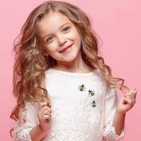 WILLBOND 60 Pieces Bee Embroidered Patches Bee Iron on Patch Cute Applique Patches for Clothing Bags, Jackets, Jeans, Hats, Clothes DIY Decoration...