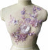 Lace Fabric 3D Flowers Appliques Beads Rhinestones Embroidery Sew Patch for DIY Wedding Decoration Dress (Pink+Purple)...
