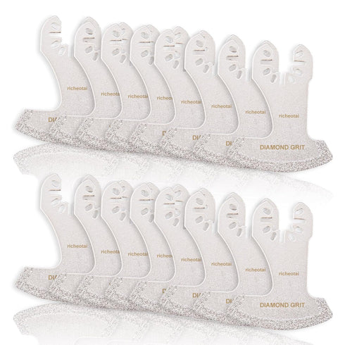 Diamond Oscillating Blades, Richeotai 8 Pcs Diamond Carbide Multi Tool Blades Set for Grout Removal, Flush Cut, Cleaning Mortar...