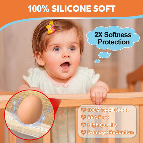 Loiion Edge Protector, 100% Silicone, Soft Corner Protectors for Kids, Pre-Tape Adhesive, Furniture-corner Safety Bumpers (3.3ft, Clear)...