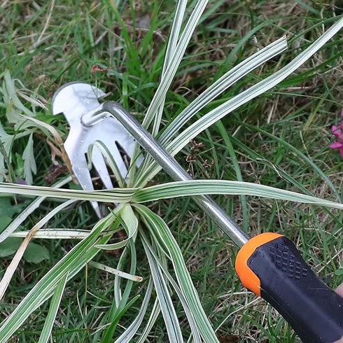 Weeding Artifact Uprooting Tool,Garden Weed Removal Tool Stainless Steel Weed Puller Tool with Rubber Handle,Hand Weed Pulling Tool for Vegetable ...