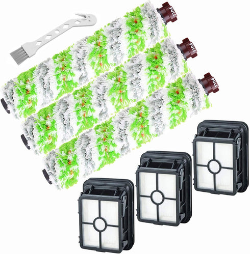 Smilyan Replacement Parts for Bissell CrossWave Pet Pro 2306A & CrossWave 1785 Series, 3 Pack 2460 Multi-Surface Pet Pro Brush Rolls + 3 Pack 1866...