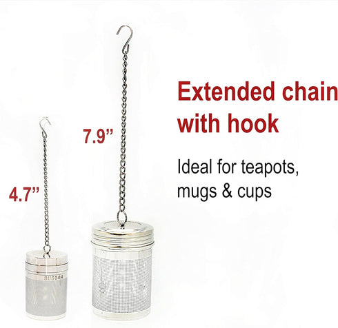 URBAN ESCAPE Tea Steeper For-Loose Tea Leaf (2 PACK-LARGE for Teapot/Kettle & SMALL for Mug/Cup 20oz) Tea Infuser Tea Diffuser Extra Fine Mesh Sta...