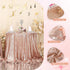 PartyDelight Sequin Tablecloth Round 50 inch Rose Gold for Wedding Party Birthday Bridal Baby Shower and Other Events Decorations...