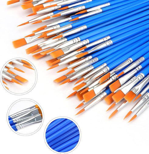 AROIC Paint Brushes Set,110 pcs Nylon Hair Brushes for Acrylic Oil Watercolor Artist Professional Painting Kits...
