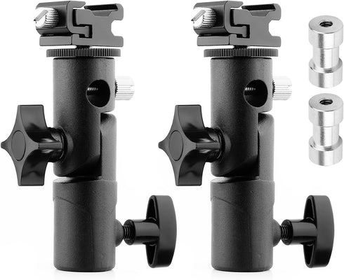 2Pack Anwenk Camera Flash Speedlite Mount Swivel Light Stand Bracket with Umbrella Reflector Holder for Camera DSLR Nikon Canon Pentax Olympus and...