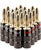 FosPower Banana Plugs 10 Pairs / 20 pcs, Closed Screw 24K Gold Plated Speaker Plug Connectors for Speaker Wire, Wall Plate, Home Theater, Audio/Vi...