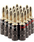FosPower Banana Plugs 10 Pairs / 20 pcs, Closed Screw 24K Gold Plated Speaker Plug Connectors for Speaker Wire, Wall Plate, Home Theater, Audio/Vi...
