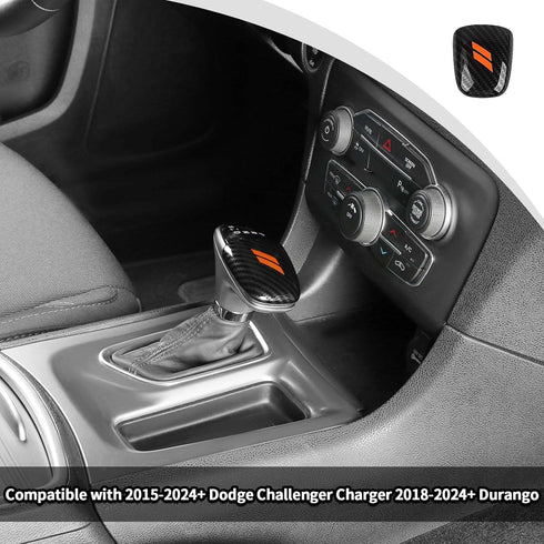 Voodonala for Challenger Gear Shift Shifter Knobs Cover Trim for 2015-2024+ Dodge Challenger Charger 2018-2024+ Durango Interior Accessories Orang...