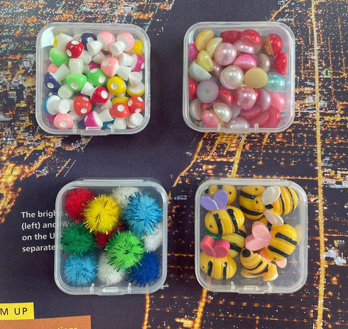 40 Pack 4.5 cm Small Plastic Containers with Lids,Clear Plastic Beads Storage Containers Box for Small Items and Craft Projects...