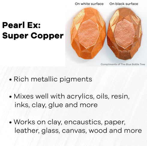 Jacquard Pearl Ex Pigment Powder 0.75 oz Super Copper - Loose Mica Powder for Epoxy Resin, Watercolors, Calligraphy Ink & Clay - Epoxy Pigment Pow...