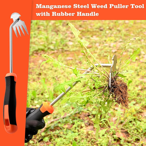 Weed Removal Tool?Portable Garden Weeder Tool?2024 New Manganese Steel Weed Puller Tool with Rubber Handle for Vegetable Gardening Garden Yard Far...