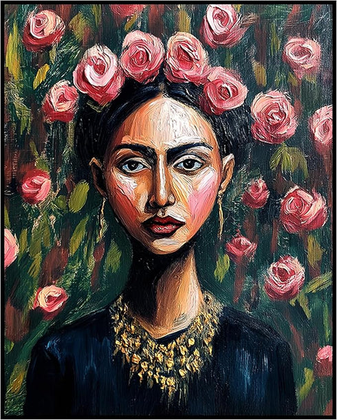 Posterizer 1 pcs-classic oil painting inspired woman with flowers 1-Retro Art-Collectibles & Fine Art-Decor for Home & Office- unframed wall art...