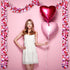 Janinka 6 Pcs Valentine's Day Tinsel Garland Total 39ft Red and White Heart Metallic Garland Decor Valentines Heart Twist Tinsel for Mantle Weddin...