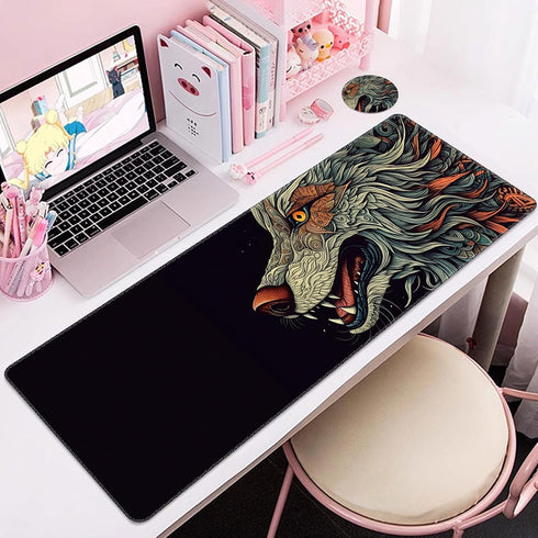 3-in-1 Large Mouse Pad Gaming Set with Stitched Edge Desk Pad Mat(31.4 x 11.8 inch) +Wrist Rest Pad +Coaster,Memory Foam Gel Wrist Rest for Desk W...