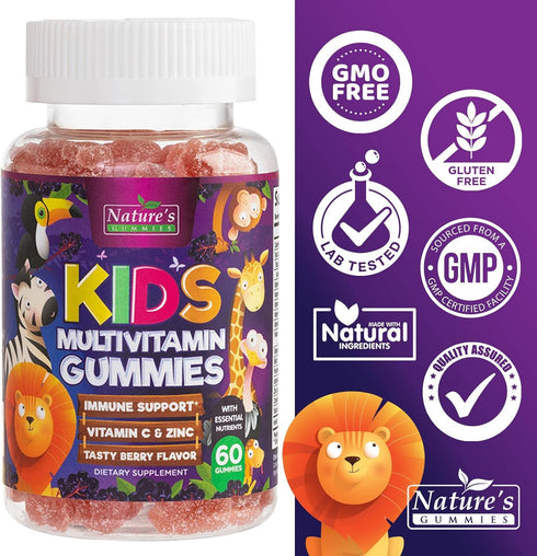 Vitamins for Kids Multivitamin Gummy - Daily Kids Vitamins, Fruit Flavored Gummies w/Vitamins C, D3 & Zinc for Immune Support, Nature's Children &...