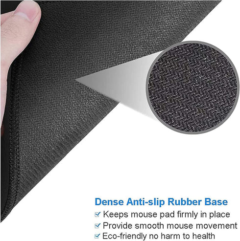 Mouse Pad, Premium-Textured Mouse Pad, Gaming Mouse Pad, Anti-skid Rubber Base Mousepad with Delicate Stitched Edge for Laptop, Computer & PC, Hon...