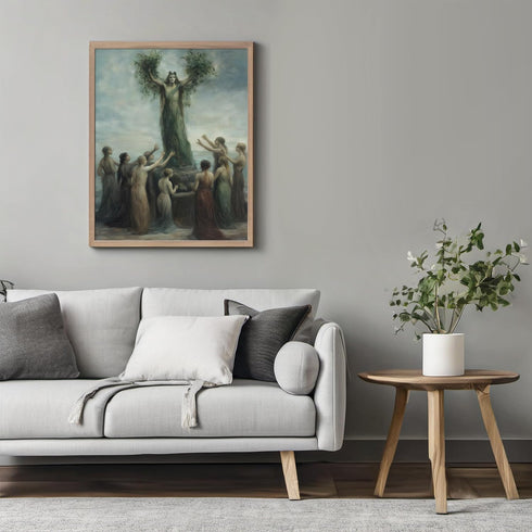 Posterizer 1 pcs-dark mystical scene-anthropomorphic being-for witch occult lovers 3-Gothic Art-Fantasy & Fiction Art-Living Room Bedroom Decor- u...