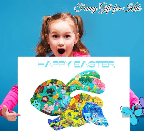 Puzzles for Kids Ages 4-6-8,120 Piece Jigsaw Puzzles Rabbit Shaped Learning Educational Toys Gifts for Boys Girl Age 4 5 6 8 Birthday Party Favors...