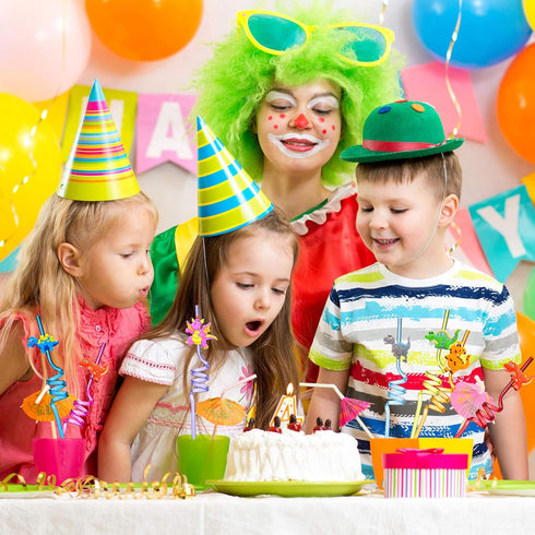 Patelai 24 Pieces Reusable Dinosaur Straws Dino Silly Fun Twisty Crazy Straws for Kids Dinosaur Birthday Party Favors Decorations 8 Styles...