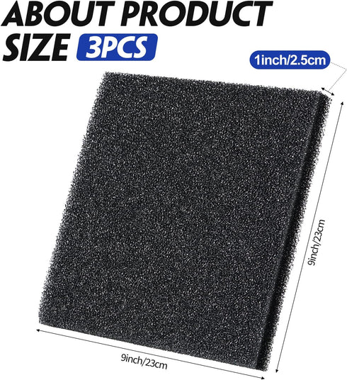 3 Pieces Sponge Filter Pad Aquarium Filter Media Cut to Fit Foam for Fish Tank Filters Replacement Fish Tank Cleaner Open Cell Foam Sponges for Di...