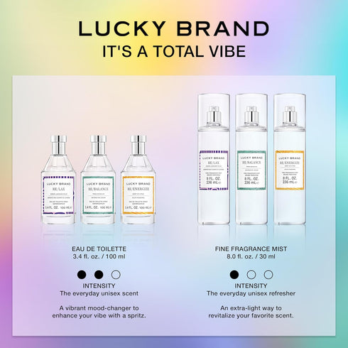 LUCKY Brand Re/Lax The New Sustainably-Inspired & Tranquil Unisex Fine Fragrance Mist For Women & Men, 8.0 Fl Oz (Pack of 1)...