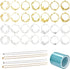 Allazone 35 PCS Open Bezel Charms, 28 PCS Sea Theme Open Bezels for Resin 7 Style Alloy Frame Pendants 2 Color Hollow Resin Frames with Necklace f...
