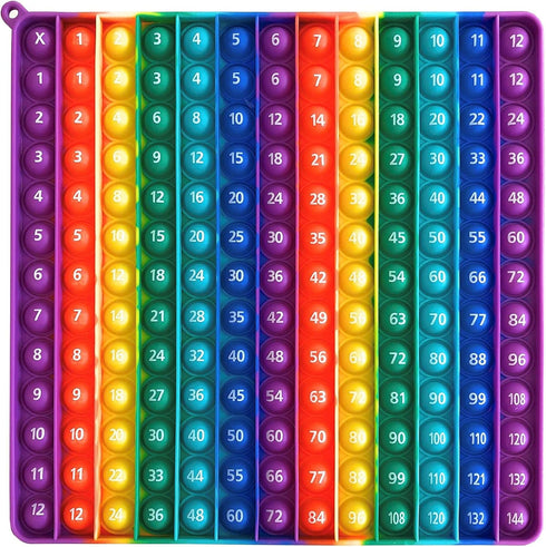 Educational Sensory Fidget Toy Multiplication Pop It Double Sided12x12 & 12x24 Classroom Must Haves Learn Math with Educational Fidget Toy Adult a...