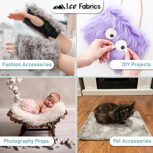 Faux Fur Fabric Squares - 10x10 Inches Pre-Cut Craft Fur Fabric - Shaggy Mohair Fabric for Costumes, Apparel, Rugs, Pillows, Decorations and More ...