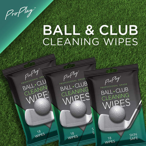 Ball & Club Cleaning Wipes | Powerful Cleaner Removes Dirt, Grass, and Sand | Convenient, Resealable Pack - Unscented 3 Pack...