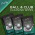 Ball & Club Cleaning Wipes | Powerful Cleaner Removes Dirt, Grass, and Sand | Convenient, Resealable Pack - Unscented 3 Pack...