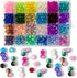 600pcs Crackle Glass Beads Set (8mm), 24-Grid Multicoloured Round Handcrafted Crack Lampwork Beads Assortment for DIY Bracelet Necklace Findings B...