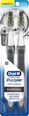 Oral-B Pulsar Battery Toothbrush with Charcoal Infused Bristles, Soft, 2 Count...
