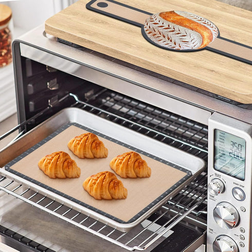 Sourdough Bread Baking Supplies Silicone Baking Mat/Silicone Bread Sling with Long Handle,Food Safe Silicone Mats for Baking,Non-Stick & Easy Clea...