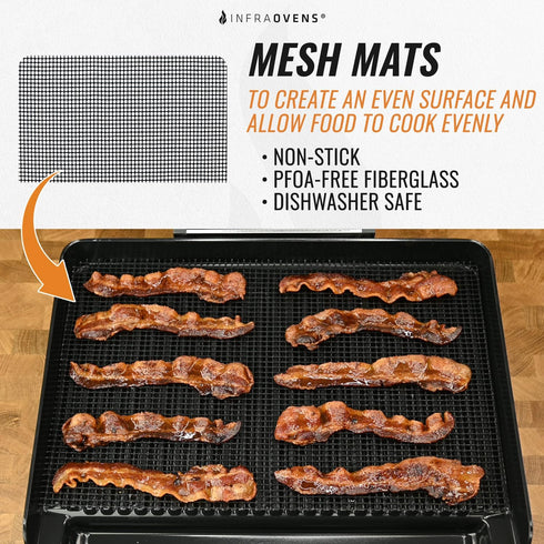 Reusable Mats for Ninja Sizzle Indoor Grill & Griddle GR101, Accessories for Indoor Electric Griddle with Lid for Cooking and Grilling, Non-Stick ...