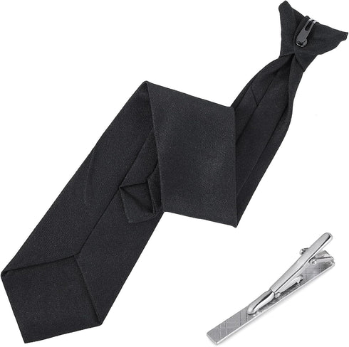 Yolev Men's Clip-On Ties 20 Inches Solid Color Clip-on Neckties Pre-tied Neckties for Wedding Office School Uniform with Tie Clip...