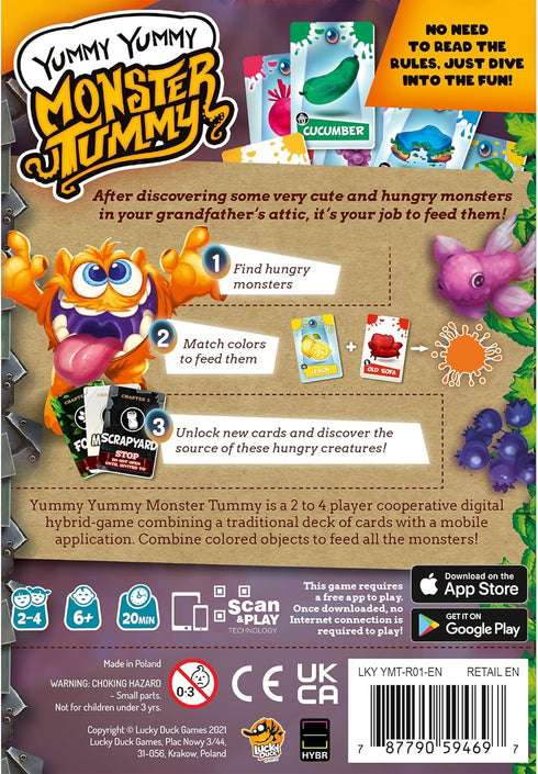Lucky Duck Games Yummy Yummy Monster Tummy Board Game - Color-Matching Fun for All Ages! Fun Family Game for Kids and Adults, Ages 6+, 2-4 Players...